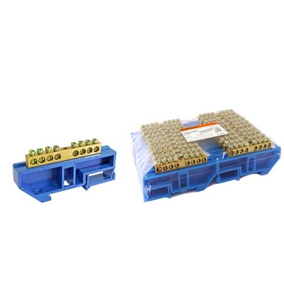 Шина "N" нулевая с изолятором на DIN-рейку 6x9мм стойка бол. 8 групп TDM Шина "N" нулевая с изолятором на DIN-рейку 6x9мм стойка бол. 8 групп TDM