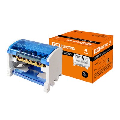 Шина "N" нулевая на DIN-рейку в корпусе 2х7групп TDM Шина "N" нулевая на DIN-рейку в корпусе 2х7групп TDM