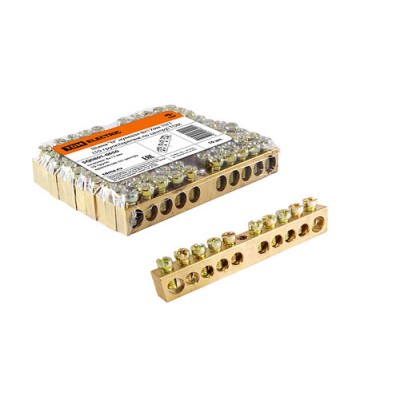 Шина "N" нулевая 8х12мм 10/1 (10 групп/крепеж по центру) TDM Шина "N" нулевая 8х12мм 10/1 (10 групп/крепеж по центру) TDM