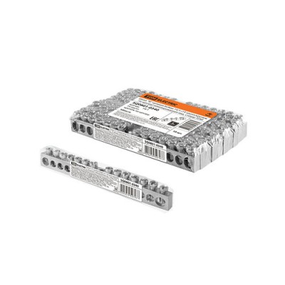 Шина "N" нулевая 6х9мм 14/1 (14 групп/крепеж по центру) никелированная инд. стикер TDM Шина "N" нулевая 6х9мм 14/1 (14 групп/крепеж по центру) никелированная инд. стикер TDM