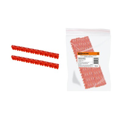 Маркер наборный - символ "2" красный 2,5 мм2 (150 шт.) TDM Маркер наборный - символ "2" красный 2,5 мм2 (150 шт.) TDM