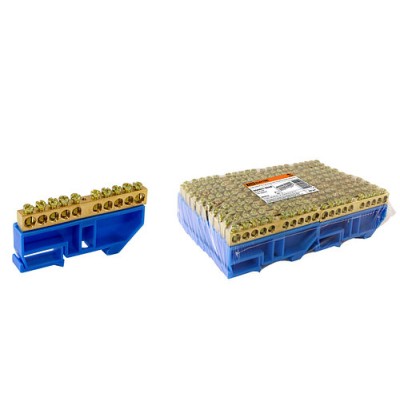 Шина "N" нулевая с изолятором на DIN-рейку 6х9мм стойка бол. 10 групп TDM Шина "N" нулевая с изолятором на DIN-рейку 6х9мм стойка бол. 10 групп TDM