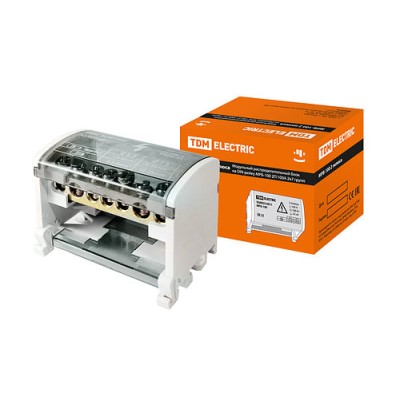 Модульный распределительный блок на DIN-рейку МРБ-100 2П 100А 2х7 групп TDM Модульный распределительный блок на DIN-рейку МРБ-100 2П 100А 2х7 групп TDM