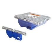 Шина "N" нулевая с изолятором на DIN-рейку 6x9мм стойка бол. 20 групп никелированная TDM