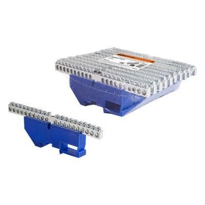 Шина "N" нулевая с изолятором на DIN-рейку 6x9мм стойка бол. 20 групп никелированная TDM Шина "N" нулевая с изолятором на DIN-рейку 6x9мм стойка бол. 20 групп никелированная TDM