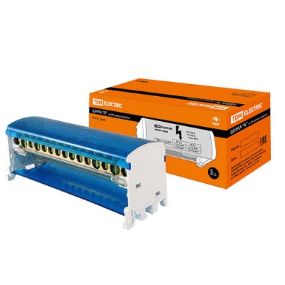 Шина "N" нулевая на DIN-рейку в корпусе 2х15групп TDM Шина "N" нулевая на DIN-рейку в корпусе 2х15групп TDM