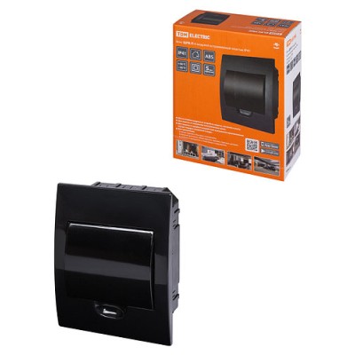 Бокс ЩРВ-П-6 модулей встраиваемый пластик IP41, Антрацит TDM Бокс ЩРВ-П-6 модулей встраиваемый пластик IP41, Антрацит TDM