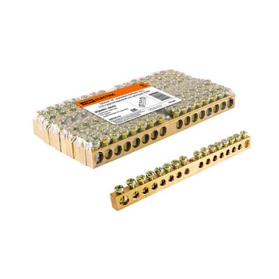 Шина "N" нулевая 6х9мм 16/1 (16 групп/крепеж по центру) TDM Шина "N" нулевая 6х9мм 16/1 (16 групп/крепеж по центру) TDM