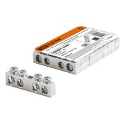 Шина "N" нулевая 6х9мм 4/1 (4 группы/крепеж по центру) никелированная TDM