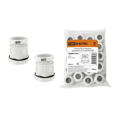 Сальник PGL 21 диаметр проводника 14-15 мм IP54 TDM Сальник PGL 21 диаметр проводника 14-15 мм IP54 TDM