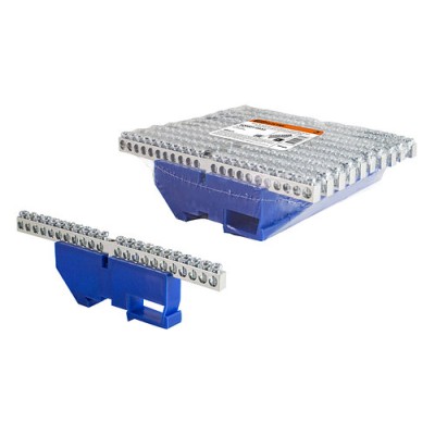 Шина "N" нулевая с изолятором на DIN-рейку 6x9мм стойка бол. 22 групп никелированная TDM Шина "N" нулевая с изолятором на DIN-рейку 6x9мм стойка бол. 22 групп никелированная TDM