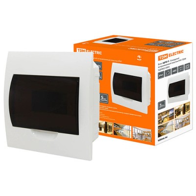 Бокс ЩРВ-П-8модулей встраиваемый пластик IP41 TDM Бокс ЩРВ-П-8модулей встраиваемый пластик IP41 TDM