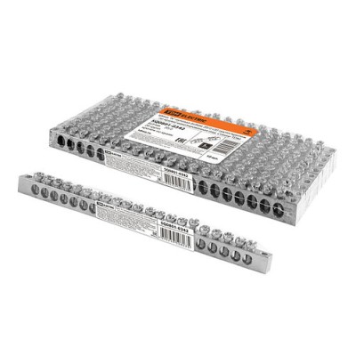 Шина "N" нулевая 6х9мм 20/2 (20 групп/крепеж по краям) никелированная инд. стикер TDM Шина "N" нулевая 6х9мм 20/2 (20 групп/крепеж по краям) никелированная инд. стикер TDM