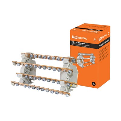 Распределительный блок на DIN-рейку РБ-250 4П 250А (4 шины 10xM6+1хM8) TDM Распределительный блок на DIN-рейку РБ-250 4П 250А (4 шины 10xM6+1хM8) TDM