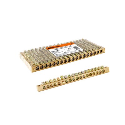 Шина "N" нулевая 8x12мм 18/2 (18 групп/крепеж по краям) TDM Шина "N" нулевая 8x12мм 18/2 (18 групп/крепеж по краям) TDM