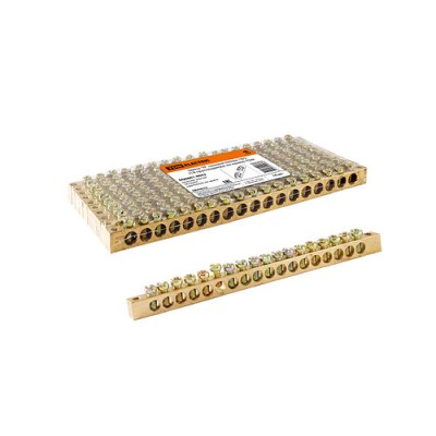 Шина "N" нулевая 6х9мм 18/2 (18 групп/крепеж по краям) TDM Шина "N" нулевая 6х9мм 18/2 (18 групп/крепеж по краям) TDM