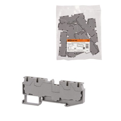 Зажим клеммный безвинтовой ЗКБ быстрого зажима 4 вывода 4 мм2 32А серый (Ph-C PT 4-QUATTRO) TDM Зажим клеммный безвинтовой ЗКБ быстрого зажима 4 вывода 4 мм2 32А серый (Ph-C PT 4-QUATTRO) TDM