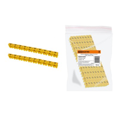 Маркер наборный - символ "N" желтый 4 мм2 (100 шт.) TDM Маркер наборный - символ "N" желтый 4 мм2 (100 шт.) TDM