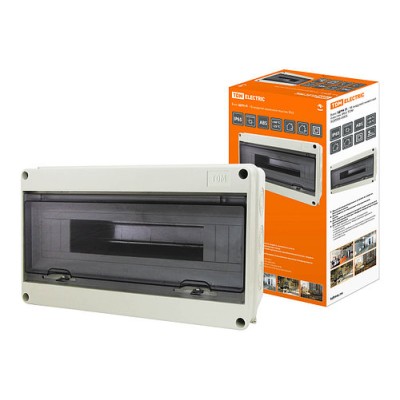 Бокс ЩРН-П-18 модулей навесной пластик IP65 TDM Бокс ЩРН-П-18 модулей навесной пластик IP65 TDM