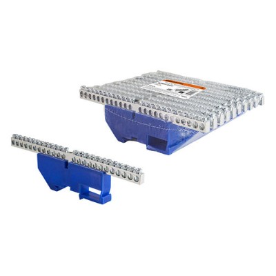 Шина "N" нулевая с изолятором на DIN-рейку 6x9мм стойка бол. 24 группы никелированная TDM Шина "N" нулевая с изолятором на DIN-рейку 6x9мм стойка бол. 24 группы никелированная TDM