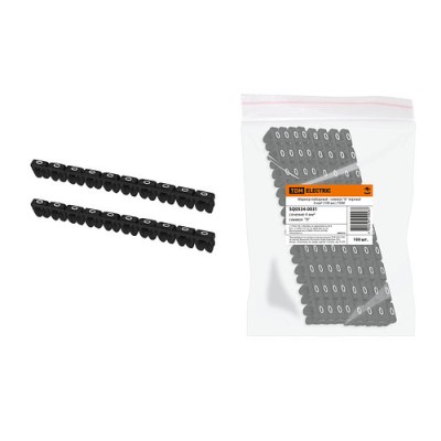 Маркер наборный - символ "0" черный 4 мм2 (100 шт.) TDM Маркер наборный - символ "0" черный 4 мм2 (100 шт.) TDM