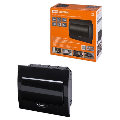 Бокс ЩРВ-П-10 модулей встраиваемый пластик IP41, Антрацит TDM Бокс ЩРВ-П-10 модулей встраиваемый пластик IP41, Антрацит TDM