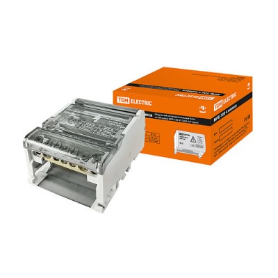 Модульный распределительный блок на DIN-рейку МРБ-100 4П 100А 4х7 групп TDM Модульный распределительный блок на DIN-рейку МРБ-100 4П 100А 4х7 групп TDM