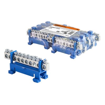 Шина "N" нулевая с изолятором на DIN-рейку 6x9мм стойка мал. 10 групп никелированная TDM Шина "N" нулевая с изолятором на DIN-рейку 6x9мм стойка мал. 10 групп никелированная TDM