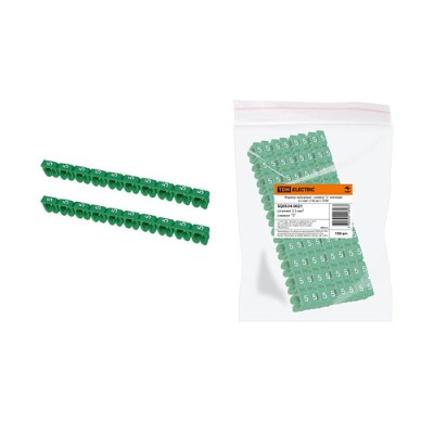 Маркер наборный - символ "5" зеленый 2,5 мм2 (150 шт.) TDM Маркер наборный - символ "5" зеленый 2,5 мм2 (150 шт.) TDM