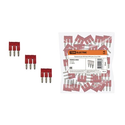 Перемычка для ЗКБ 4мм2 3PIN (упак. 25 шт.) TDM Перемычка для ЗКБ 4мм2 3PIN (упак. 25 шт.) TDM