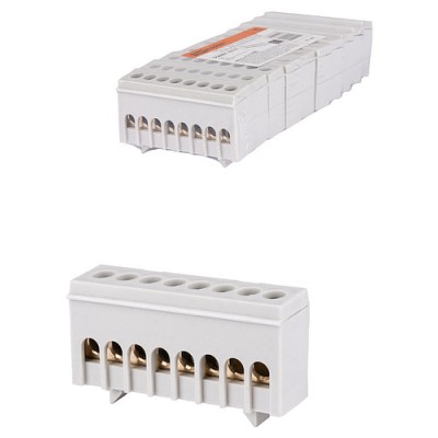 Шина "L" "фаза" в сером изоляторе на DIN-рейку 6x9мм 8 групп TDM Шина "L" "фаза" в сером изоляторе на DIN-рейку 6x9мм 8 групп TDM