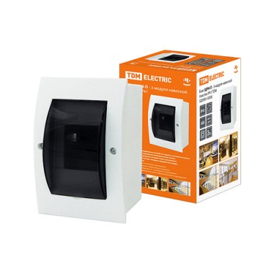 Бокс ЩРН-П-3 модуля навесной пластик IP41 TDM Бокс ЩРН-П-3 модуля навесной пластик IP41 TDM