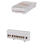 Шина "L" "фаза" в сером изоляторе на DIN-рейку 6x9мм 10 групп TDM