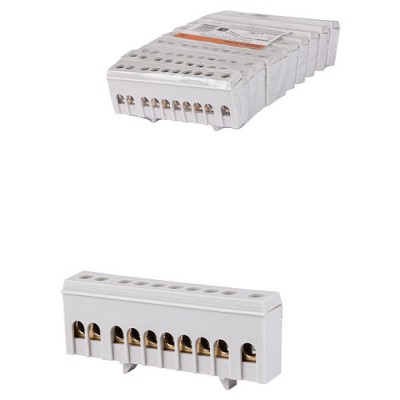 Шина "L" "фаза" в сером изоляторе на DIN-рейку 6x9мм 10 групп TDM Шина "L" "фаза" в сером изоляторе на DIN-рейку 6x9мм 10 групп TDM