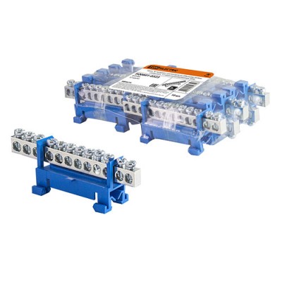 Шина "N" нулевая с изолятором на DIN-рейку 6x9мм стойка мал. 12 групп никелированная TDM Шина "N" нулевая с изолятором на DIN-рейку 6x9мм стойка мал. 12 групп никелированная TDM