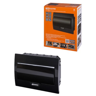 Бокс ЩРВ-П-12 модулей встраиваемый пластик IP41, Антрацит TDM Бокс ЩРВ-П-12 модулей встраиваемый пластик IP41, Антрацит TDM