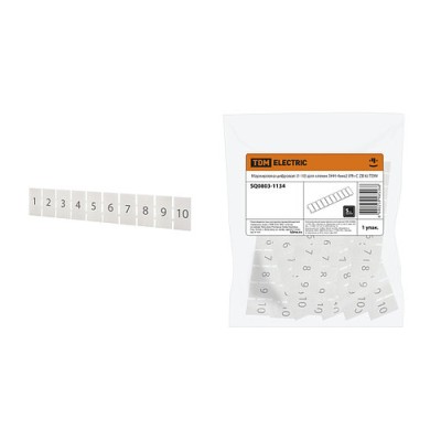 Маркировка цифровая (1-10) для клемм ЗНН-4мм2 (Ph-C ZB 6) TDM Маркировка цифровая (1-10) для клемм ЗНН-4мм2 (Ph-C ZB 6) TDM