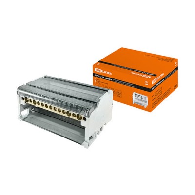 Модульный распределительный блок на DIN-рейку МРБ-125 4П 125А 4х11 групп TDM Модульный распределительный блок на DIN-рейку МРБ-125 4П 125А 4х11 групп TDM