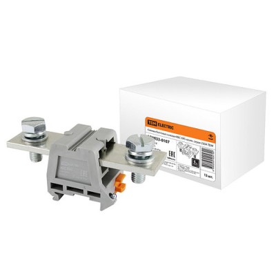 Клемма болтовая силовая КБС-095 кв.мм. серая 230А TDM Клемма болтовая силовая КБС-095 кв.мм. серая 230А TDM