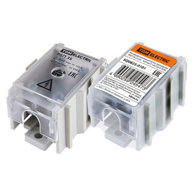 Распределительный блок проходной РБП 35 (1х35 - 4х6 мм2) 125/50 А TDM Распределительный блок проходной РБП 35 (1х35 - 4х6 мм2) 125/50 А TDM