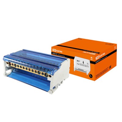 Шина "N" нулевая на DIN-рейку в корпусе 4х15групп TDM Шина "N" нулевая на DIN-рейку в корпусе 4х15групп TDM