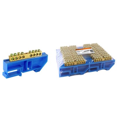 Шина "N" нулевая с изолятором на DIN-рейку 8x12мм стойка бол. 8 групп TDM Шина "N" нулевая с изолятором на DIN-рейку 8x12мм стойка бол. 8 групп TDM