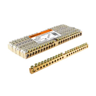 Шина "N" нулевая 6х9мм 22/1 (22 группы/крепеж по центру) TDM Шина "N" нулевая 6х9мм 22/1 (22 группы/крепеж по центру) TDM