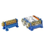 Шина "N" нулевая с изолятором на DIN-рейку 6x9мм стойка мал. 8 групп TDM