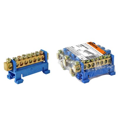 Шина "N" нулевая с изолятором на DIN-рейку 6x9мм стойка мал. 8 групп TDM Шина "N" нулевая с изолятором на DIN-рейку 6x9мм стойка мал. 8 групп TDM