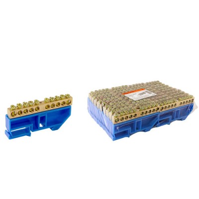 Шина "N" нулевая с изолятором на DIN-рейку 8x12мм стойка бол. 10 групп TDM Шина "N" нулевая с изолятором на DIN-рейку 8x12мм стойка бол. 10 групп TDM