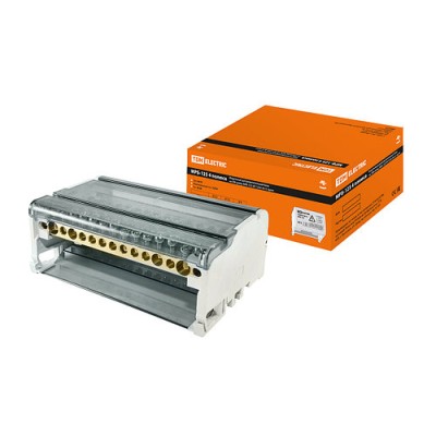 Модульный распределительный блок на DIN-рейку МРБ-125 4П 125А 4х15 групп TDM Модульный распределительный блок на DIN-рейку МРБ-125 4П 125А 4х15 групп TDM