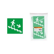 Знак "Направление к эвакуационному выходу (по лестнице направо вниз)" 150х150мм TDM