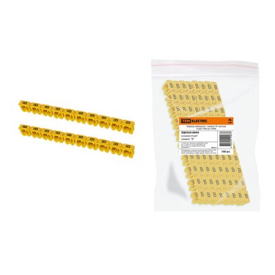 Маркер наборный - символ "B" желтый 4 мм2 (100 шт.) TDM Маркер наборный - символ "B" желтый 4 мм2 (100 шт.) TDM