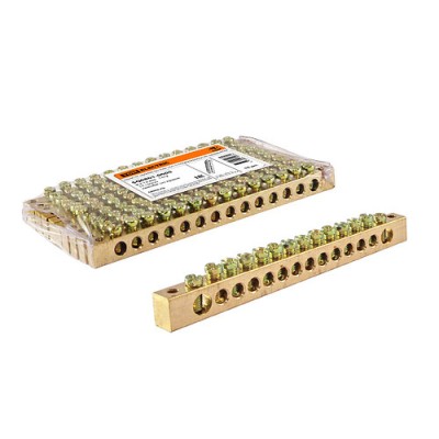 Шина "N" нулевая 8x12мм 14/2 (14 групп/крепеж по краям) TDM Шина "N" нулевая 8x12мм 14/2 (14 групп/крепеж по краям) TDM